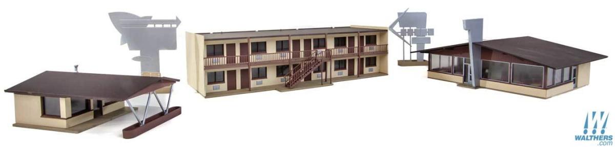 Walthers Cornerstone Vintage Motel with Office & Restaurant Kit WH933-3487