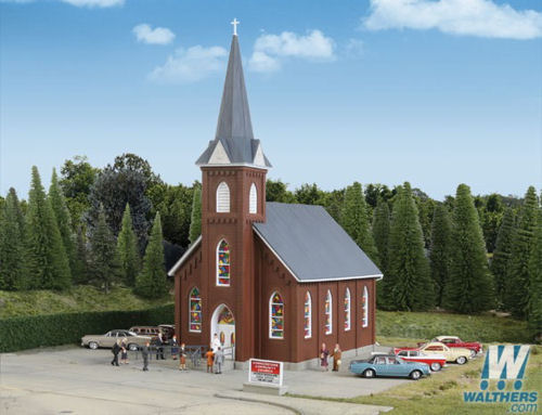 Walthers Cornerstone Brick Church Kit WH933-3496