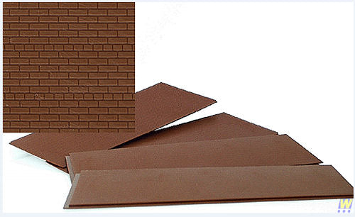 Walthers Cornerstone Light Red Brick Sheets 10.1x24.7cm (4) WH933-3522