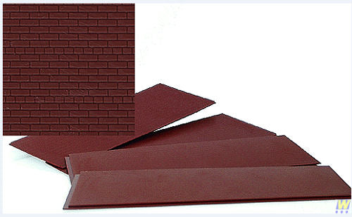 Walthers Cornerstone Dark Red Brick Sheets 10.1x24.7cm (4) WH933-3523