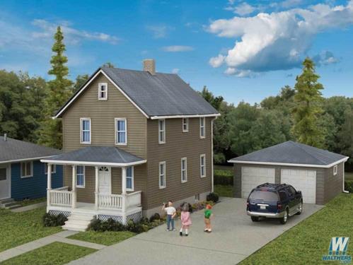 Walthers Cornerstone Two Story House with Garage Kit WH933-3792