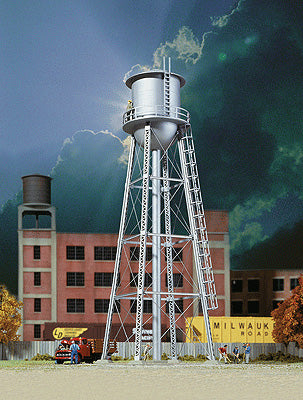 Walthers Cornerstone Vintage Water Tower Silver (Pre-Built) WH933-3833