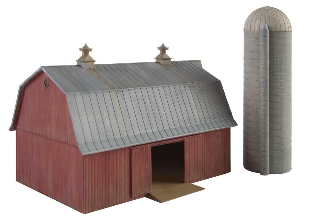 Walthers Cornerstone Meadowhead Barn & Silo Kit WH933-3892