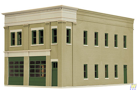 Walthers Cornerstone Fire Station Two Bay Kit WH933-4022