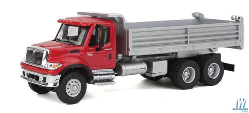 Walthers Scenemaster International 7600 3 Axle Heavy Duty Dump Truck Red/Silver WH949-11662