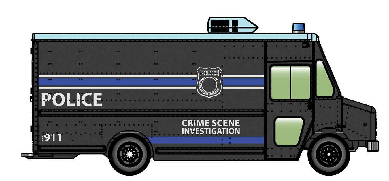 Walthers Scenemaster Morgan Olson Route Star Van Police CSI WH949-12105