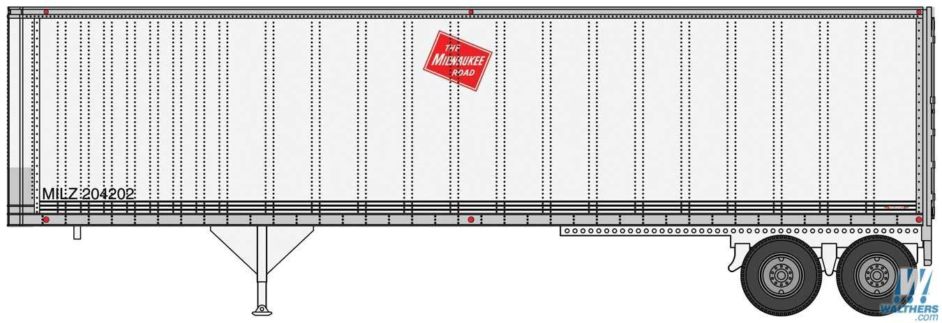 Walthers Scenemaster 40' Trailmobile Trailer Set (2) Milwaukee Road WH949-2513