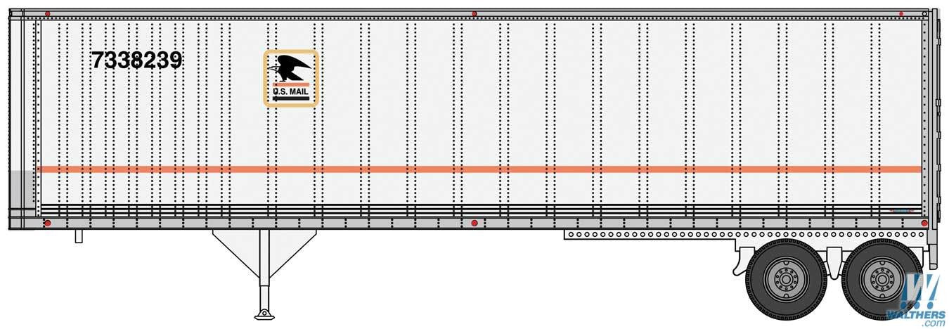 Walthers Scenemaster 40' Trailmobile Trailer Set (2) US Postal Service WH949-2517