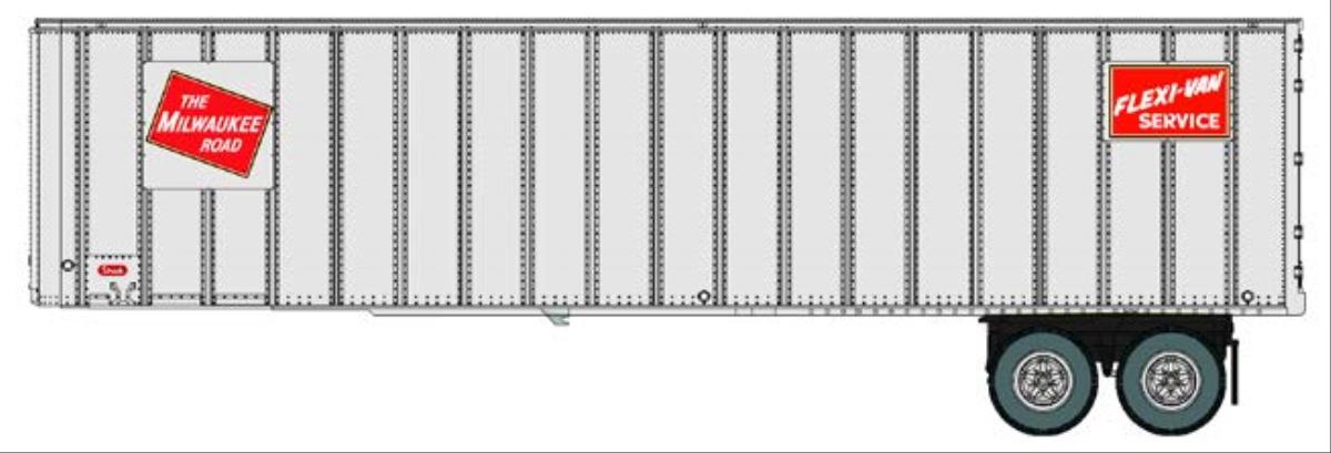 Walthers Scenemaster 40' Flexi-Van Trailer 2 Pack Milwaukee Road WH949-2603