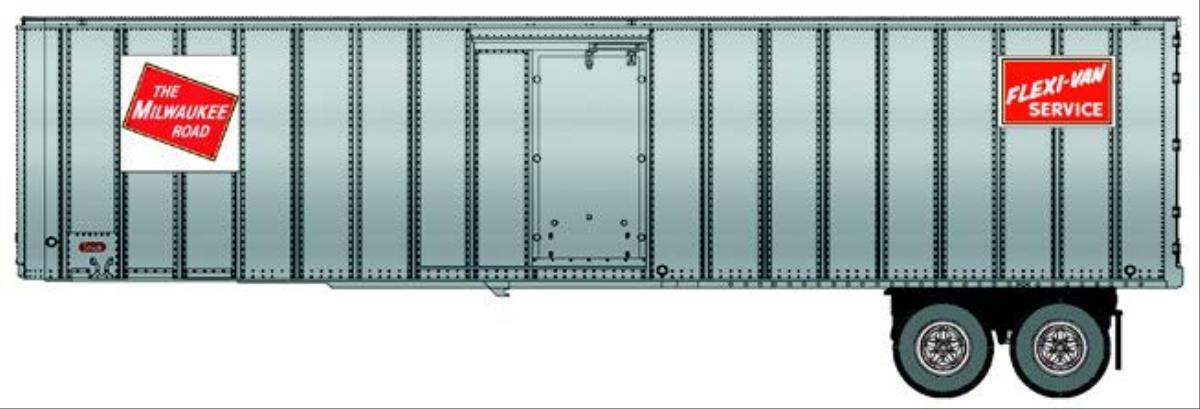 Walthers Scenemaster 40' Flexi-Van Trailer 2 Pack Milwaukee Road WH949-2605