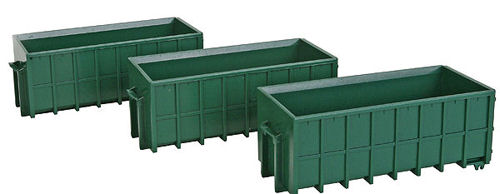 Walthers Scenemaster Large Dumpsters Green 3pc (Pre-Built) WH949-4100