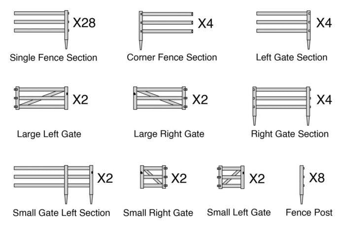 Walthers Scenemaster Three Rail Farm Fence Kit WH949-4202