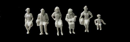 Walthers Scenemaster Sitting People (72) Unpainted Figures WH949-6051