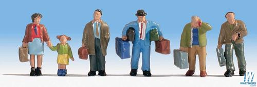 Walthers Scenemaster Travellers with Luggage (6) Figure Set WH949-6060