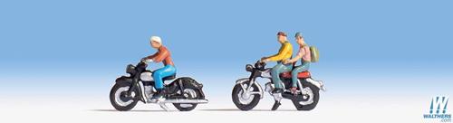 Walthers Scenemaster Motoryclists (3) on Motorbikes (2) Figure Set WH949-6061