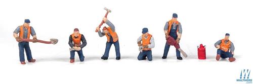 Walthers Scenemaster Railroad Track Workers (6) Figure Set WH949-6066