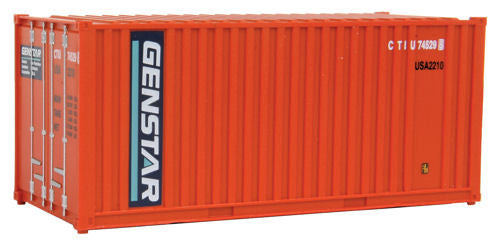 Walthers Scenemaster 20' Ribbed Side Assembled Container Genstar WH949-8003