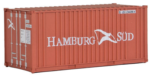 Walthers Scenemaster 20' Ribbed Side Assembled Container Hamburg Sud WH949-8006