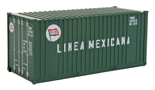 Walthers Scenemaster 20' Ribbed Side Assembled Container Linea Mexicana WH949-8008