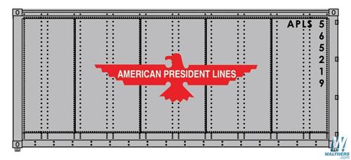 Walthers Scenemaster 20' Smooth Side Container American President Lines WH949-8651