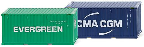 Wiking 20' Container Set Evergreen/CMA-CGM WK001814