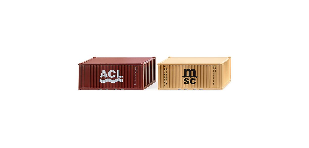 Wiking 20' Container Set ACL/MSC (2) WK001826