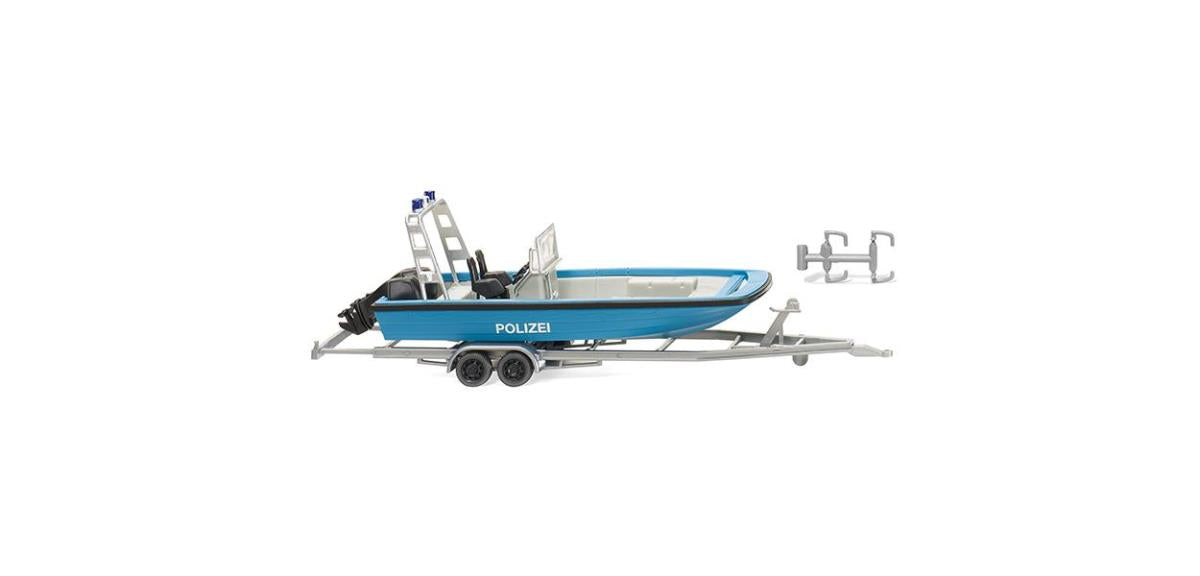 Wiking Lehmar MZB 72 Police Boat & Trailer WK009545