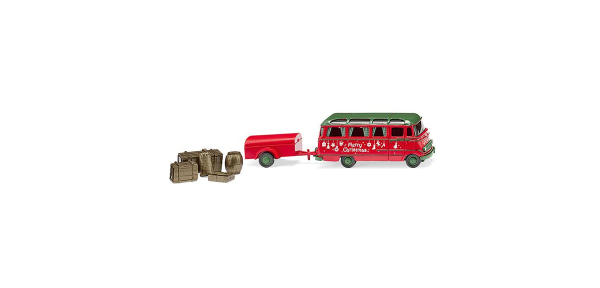 Wiking MB O 319 Panorama Bus &amp; Trailer Christmas 1955-68 WK026005