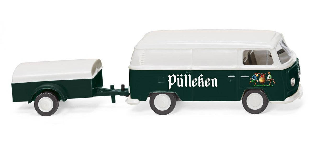 Wiking Volkswagen T2 Box Van with Trailer Pulleken 1967-71 WK030005