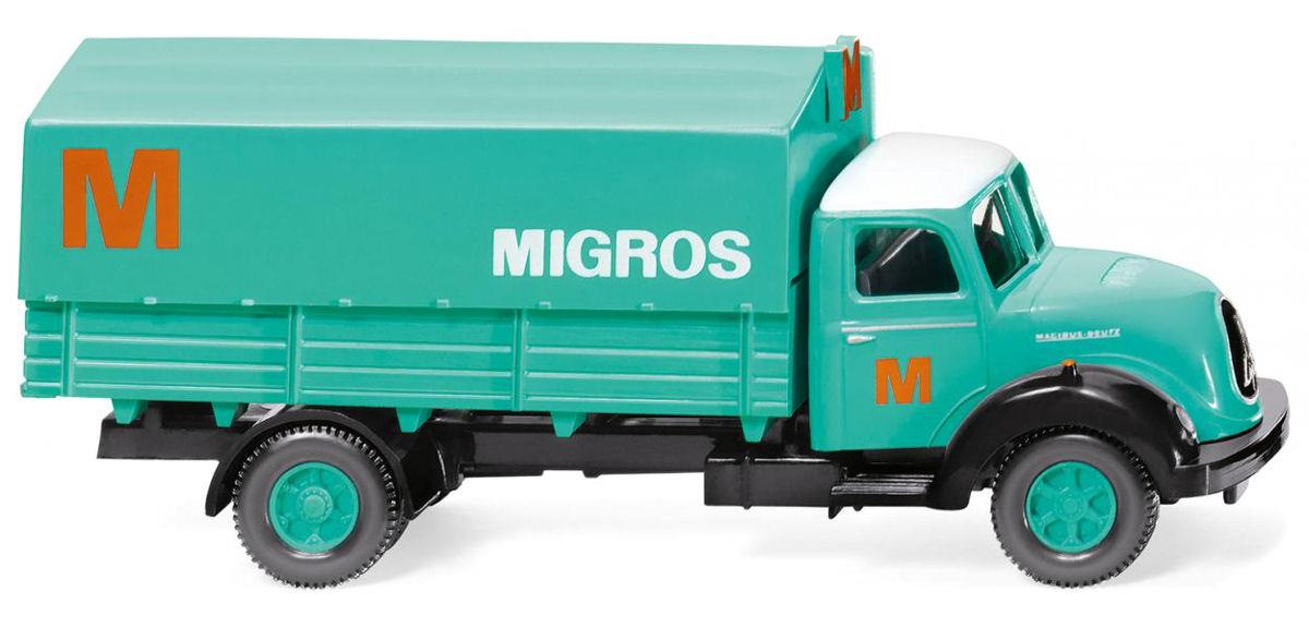 Wiking Magirus Sirius Flatbed Lorry Migros WK042602