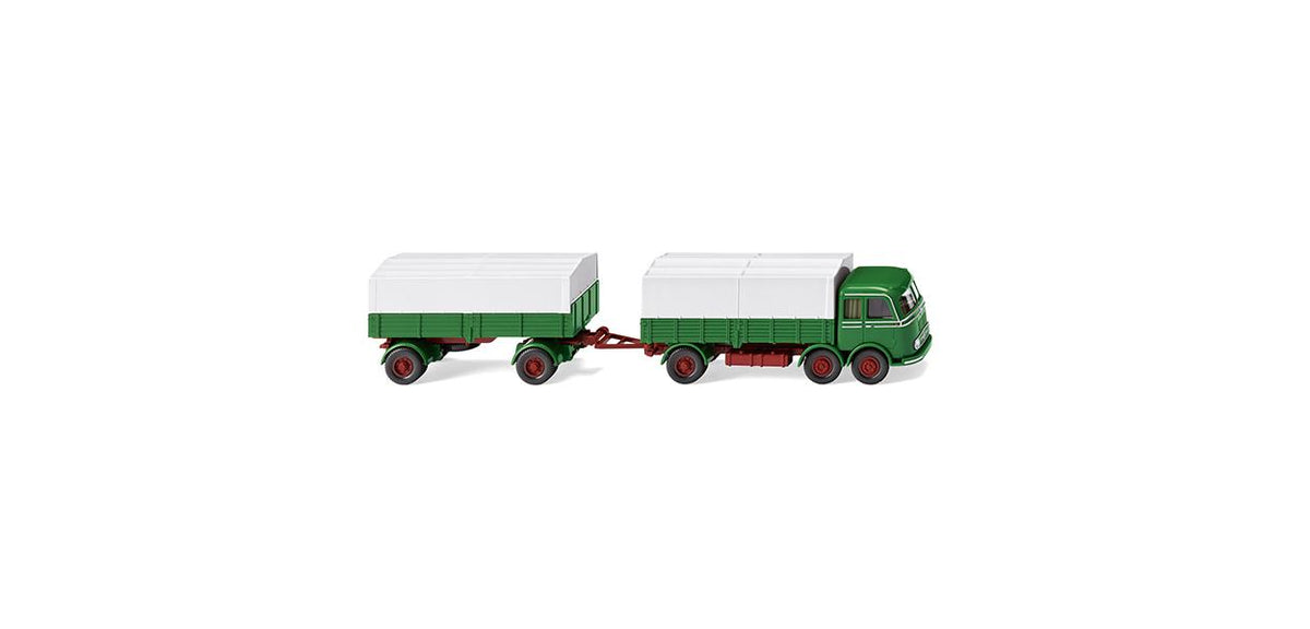 Wiking MB LP 333 Flatbed Road Train Grass Green 1958-61 WK042905