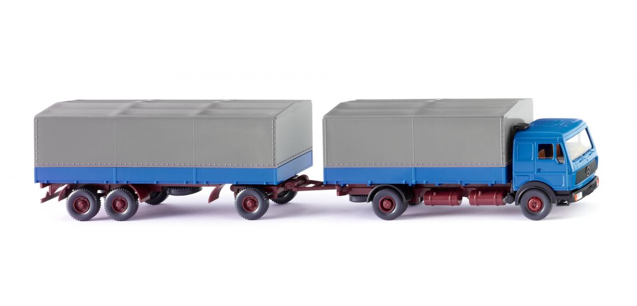 Wiking MB NG Flatbed Road Train Azur Blue 1973-80 WK045501