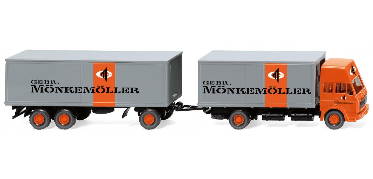 Wiking MB 1638 High Roof Box Trailer Road Train Monkemoller WK045901