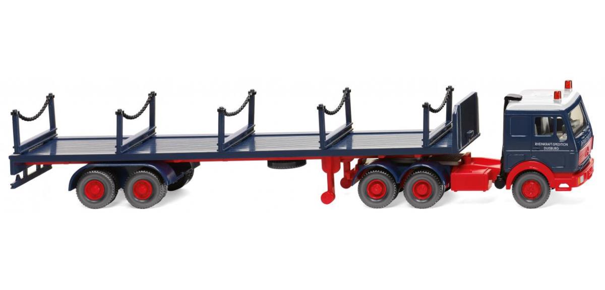 Wiking MB 3850 Stanchion Trailer Truck Rheinkraft-Spedition WK055402