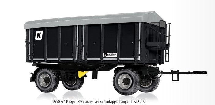 Wiking 1:32 Kroger Two Axle Three Way Tipper Black WK077867