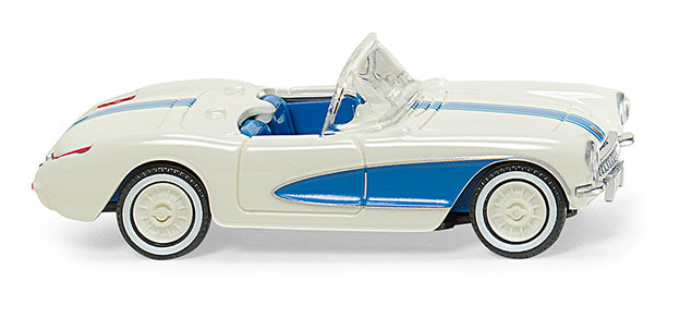 Wiking Chevrolet Corvette Pearl White/Sky Blue 1953-56 WK081905