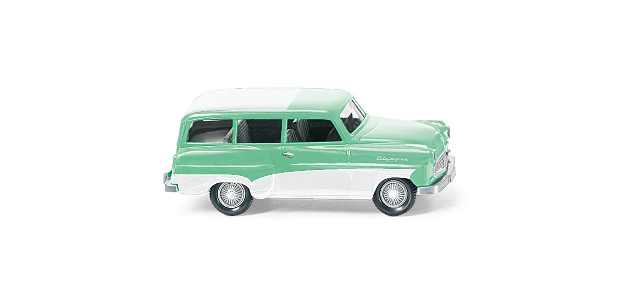 Wiking Opel Caravan '56 Mint Green w/White Roof 1957-62 WK085006