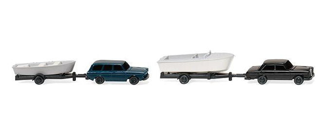 Wiking Cars with Boats on Trailers (2) WK092139