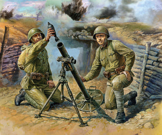 Soviet 82-mm Mortar with Crew