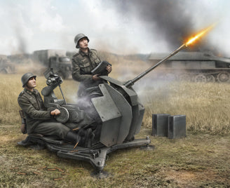 German Anti-Aircraft Gun with Crew