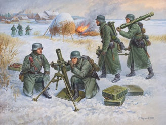 Ger. 80-mm Mortar w/Crew (Winter Unif.)