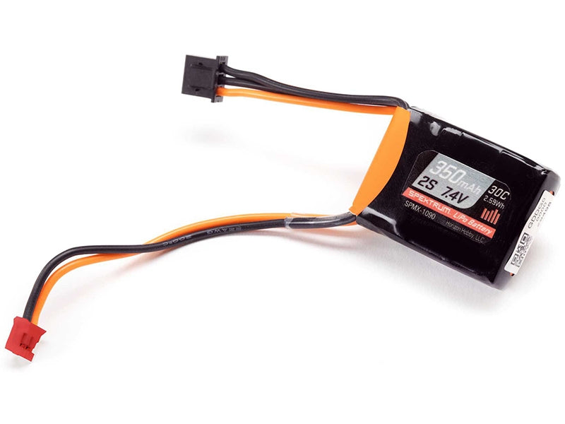 Spektrum 7.4V 350mAh 2S 30C LiPo Battery: PH2.0 O-SPMX-1090