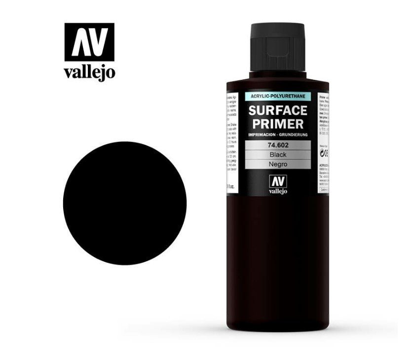 602 Vallejo Surface Primers 200ml Black - Access Models