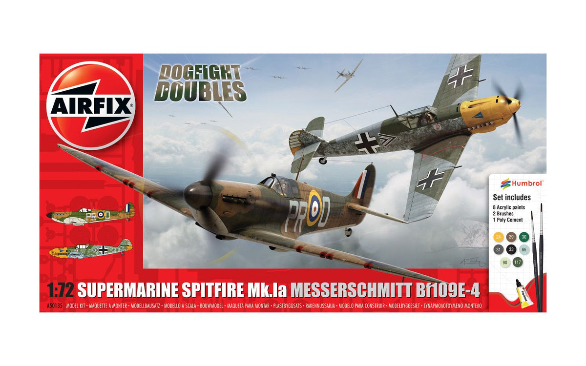 Airfix 1/72 Spitfire Mk.1a &amp; Messerschmitt Bf109e-4 Dogfight Double A50135 - Access Models
