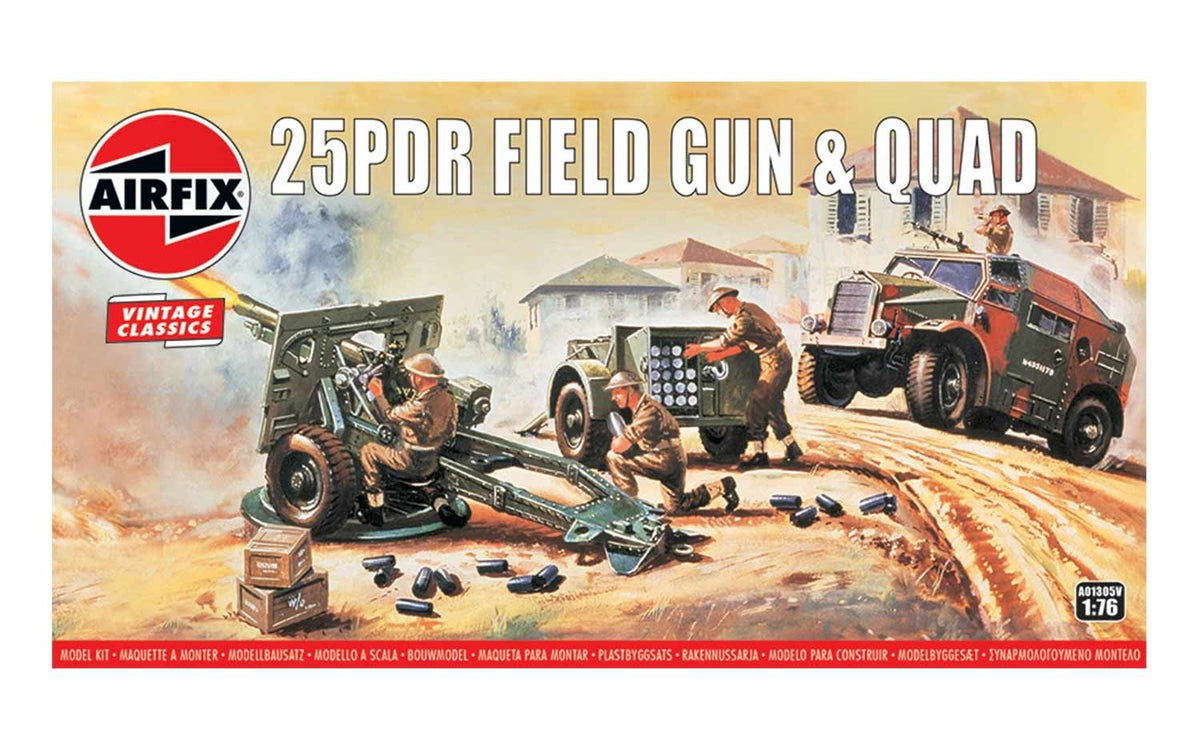 Airfix 1/76 25pdr Field Gun &amp; Quad A01305v - Access Models