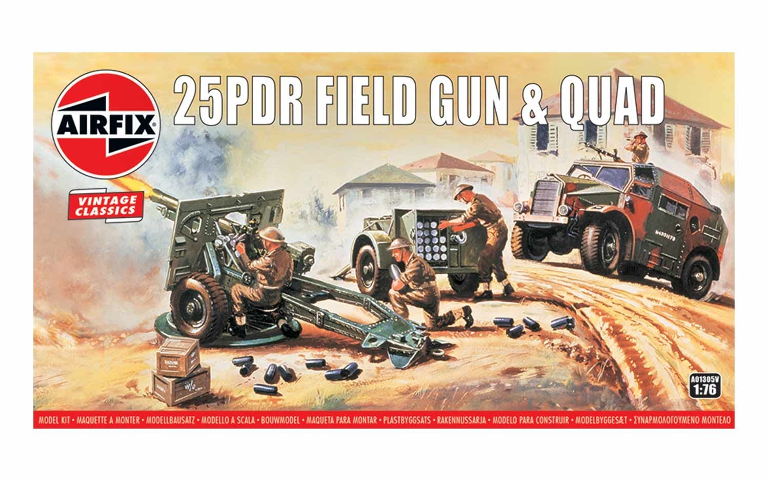 Airfix 1/76 25pdr Field Gun & Quad A01305v - Access Models