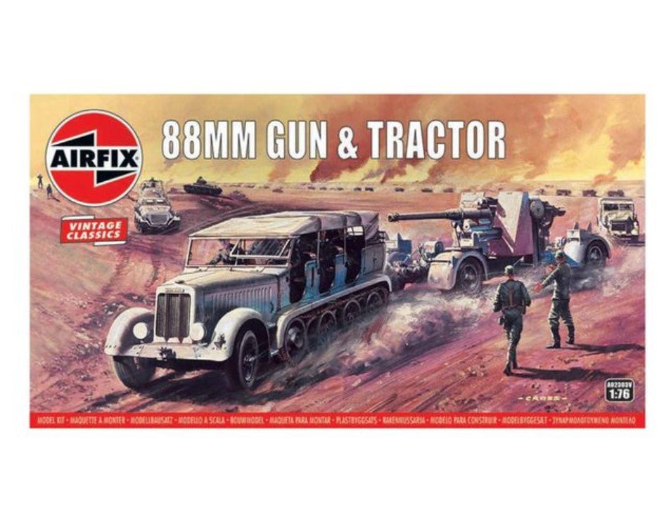 Airfix 1/76 88mm Gun &amp; Tractor A02303v - Access Models