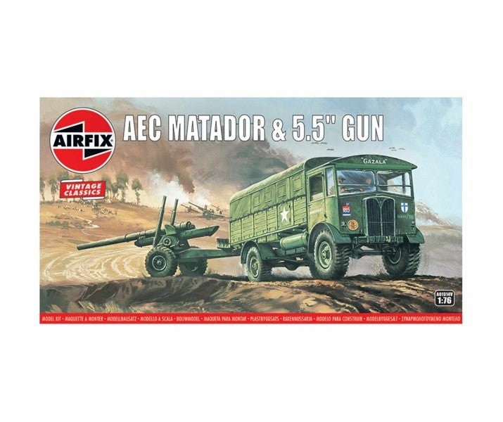 Airfix 1/76 Vintage Classics Aec Matador &amp; 5.5inch Gun A01314v - Access Models