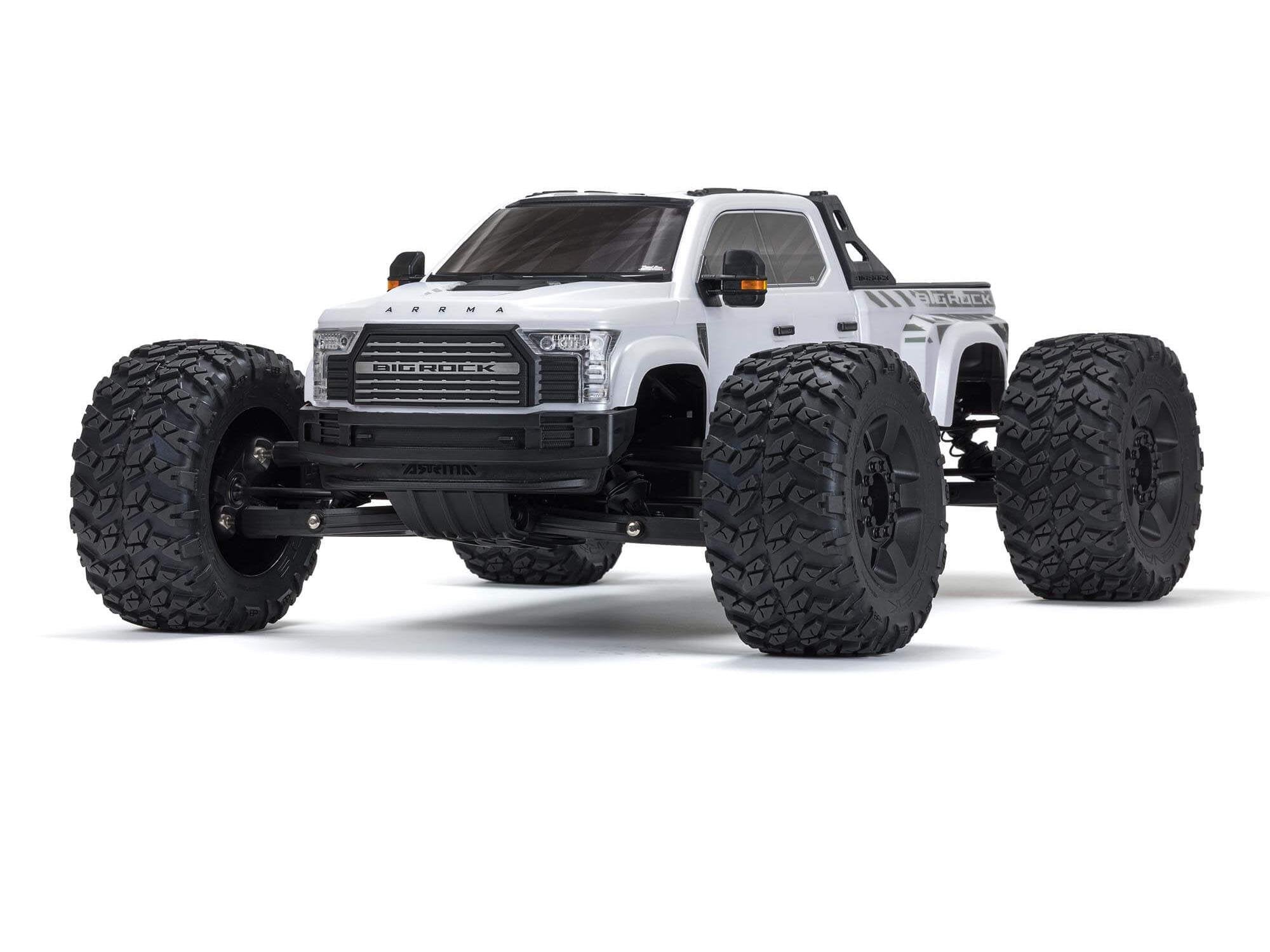 Arrma 1/7 BIG ROCK 6S 4X4 BLX Monster Truck RTR, White C-ARA7612T3 - Access Models