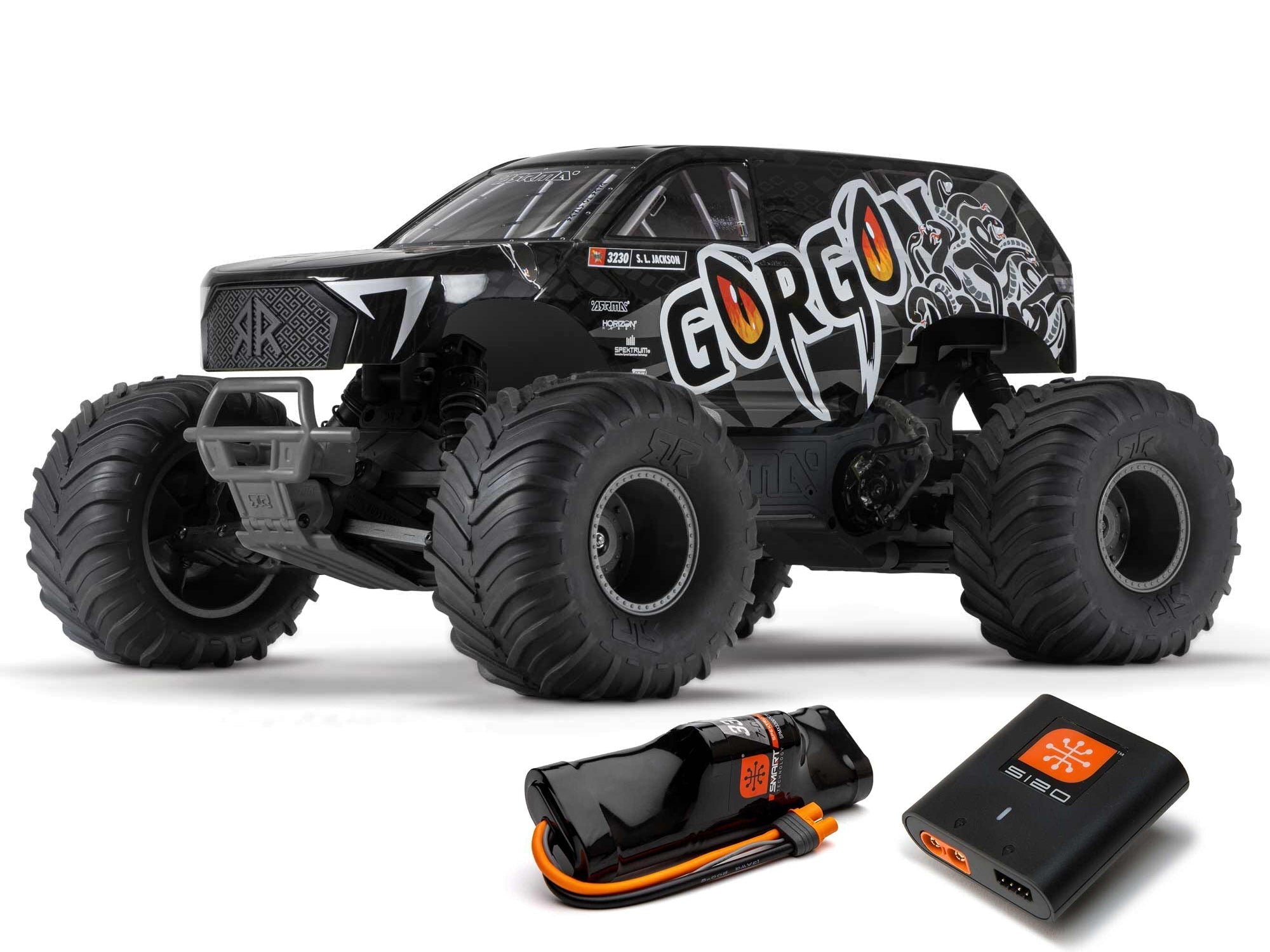 Arrma Gorgon 2wd MT 1/10 Ready-To-Assemble Kit w/8.4v/Chg Gunmetal C-ARA3230SKT1 - Access Models